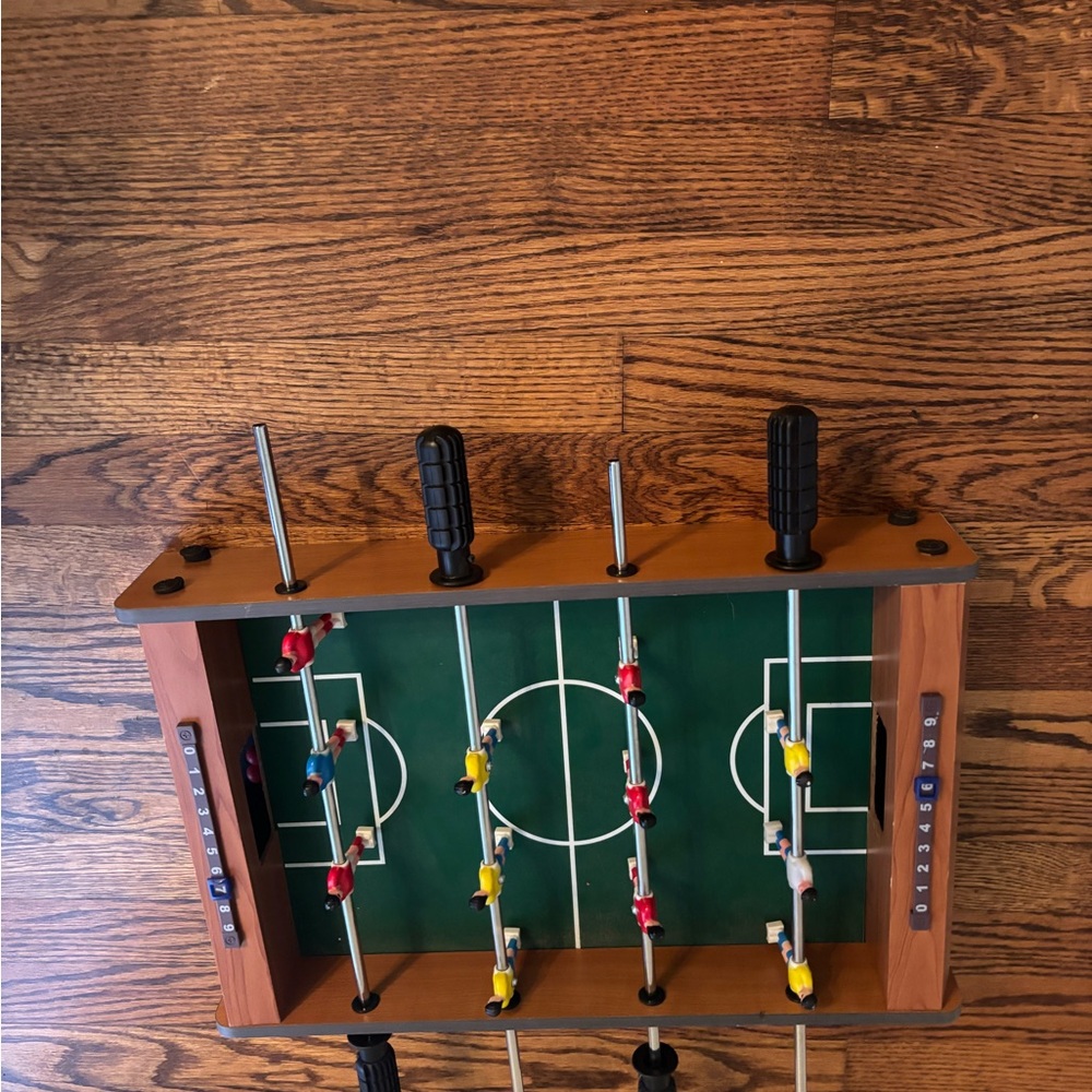 Wooden 6 on 6 Foosball Tabletop Soccer Game with counters - Picture 5 of 11